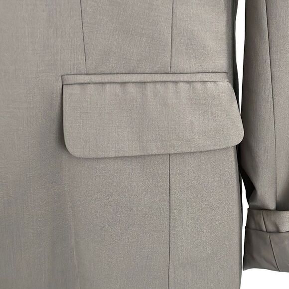 Ann Taylor Gray Taupe Wool Blend 1 Button Blazer - Size 10P - Picture 4 of 12